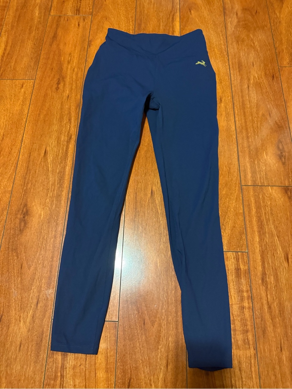 Tracksmith Navy Swim Leggings with Subtle Logo